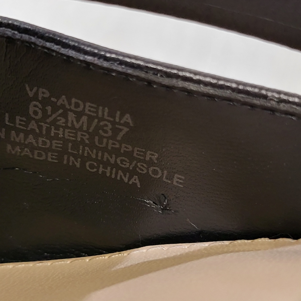 VINCE Camuto Shoes Size 6.5M Black Heels Classic Adeilia Leather Upper - Picture 7 of 9